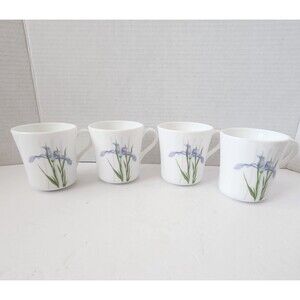 Corelle Corning Shadow Iris Coffee Tea Cups Vintage (Set of 4) Chip Resistant